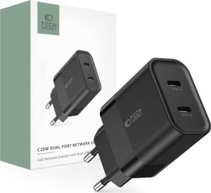 Ładowarka Tech-Protect Ładowarka Sieciowa PD 20W 2x USB-C Tech-Protect C20W czarna 1