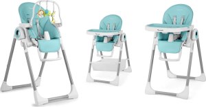 Ricokids Krzesełko do karmienia ze stolikiem, leżaczek Belo niebieskie + pałąk z zabawkami 11