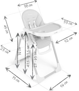 Ricokids Krzesełko do karmienia ze stolikiem, leżaczek Belo niebieskie + pałąk z zabawkami 13