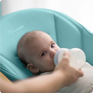 Ricokids Krzesełko do karmienia ze stolikiem, leżaczek Belo niebieskie + pałąk z zabawkami 7