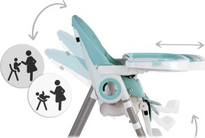 Ricokids Krzesełko do karmienia ze stolikiem, leżaczek Belo niebieskie + pałąk z zabawkami 9