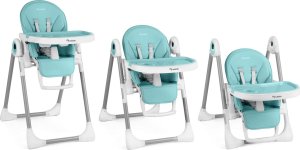 Ricokids Krzesełko do karmienia ze stolikiem, leżaczek Belo niebieskie + pałąk z zabawkami 10