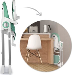 Ricokids Krzesełko do karmienia ze stolikiem, leżaczek Belo zielone + pałąk z zabawkami 12