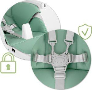 Ricokids Krzesełko do karmienia ze stolikiem, leżaczek Belo zielone + pałąk z zabawkami 6