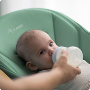 Ricokids Krzesełko do karmienia ze stolikiem, leżaczek Belo zielone + pałąk z zabawkami 7
