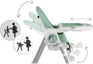 Ricokids Krzesełko do karmienia ze stolikiem, leżaczek Belo zielone + pałąk z zabawkami 9