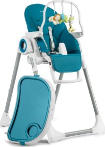 Ricokids Krzesełko do karmienia ze stolikiem, leżaczek Belo ciemno niebieskie + pałąk z zabawkami 2