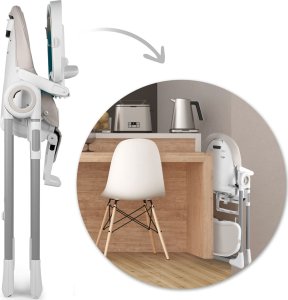 Ricokids Krzesełko do karmienia ze stolikiem, leżaczek Belo szare + pałąk z zabawkami 11