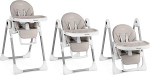 Ricokids Krzesełko do karmienia ze stolikiem, leżaczek Belo szare + pałąk z zabawkami 9