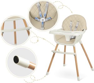 Krzesełko do karmienia Nukido Lilo beżowe 8