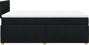 vidaXL Łóżko kontynentalne z materacem, czarne, 120x190 cm, tkanina 5