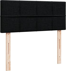 vidaXL Łóżko kontynentalne z materacem, czarne, 120x190 cm, tkanina 10