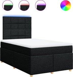 vidaXL vidaXL Łóżko kontynentalne z materacem, czarne, 120x190 cm, tkanina 2