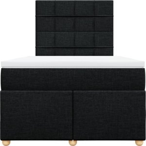vidaXL vidaXL Łóżko kontynentalne z materacem, czarne, 120x190 cm, tkanina 6