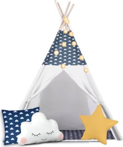 Namiot tipi dla dzieci ze światełkami Nukido - granatowy 2