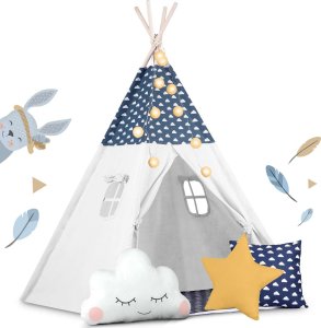 Namiot tipi dla dzieci ze światełkami Nukido - granatowy 5