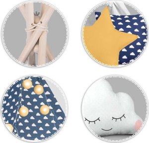 Namiot tipi dla dzieci ze światełkami Nukido - granatowy 7