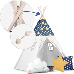 Namiot tipi dla dzieci ze światełkami Nukido - granatowy 10