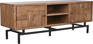 Bigbuy Home MebleTV Home ESPRIT Brązowy Metal Drewno akacjowe 148 x 45 x 55 cm 1