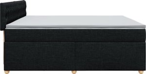 vidaXL vidaXL Łóżko kontynentalne z materacem, czarne, tkanina, 200x200 cm 7