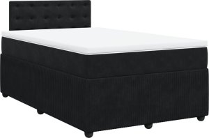 vidaXL vidaXL Łóżko kontynentalne z materacem, czarne, 120x190 cm, aksamit 3