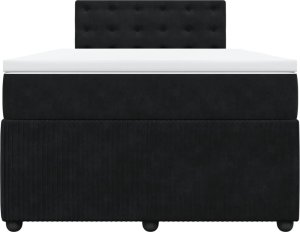 vidaXL vidaXL Łóżko kontynentalne z materacem, czarne, 120x190 cm, aksamit 6