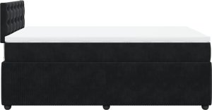 vidaXL vidaXL Łóżko kontynentalne z materacem, czarne, 120x190 cm, aksamit 7