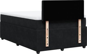 vidaXL vidaXL Łóżko kontynentalne z materacem, czarne, 120x190 cm, aksamit 8