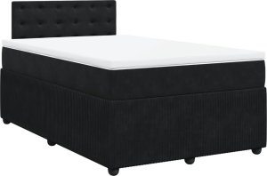 vidaXL Łóżko kontynentalne z materacem, czarne, 120x190 cm, aksamit 2