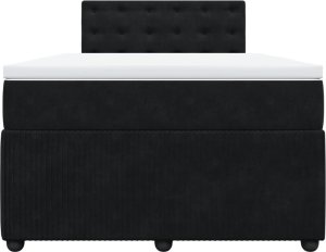 vidaXL Łóżko kontynentalne z materacem, czarne, 120x190 cm, aksamit 4