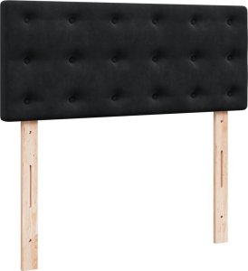 vidaXL Łóżko kontynentalne z materacem, czarne, 120x190 cm, aksamit 5