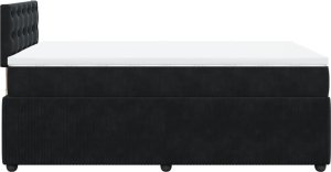 vidaXL Łóżko kontynentalne z materacem, czarne, 120x190 cm, aksamit 9