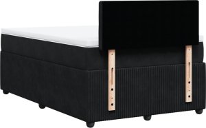 vidaXL Łóżko kontynentalne z materacem, czarne, 120x190 cm, aksamit 10