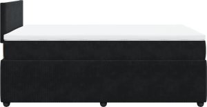 vidaXL vidaXL Łóżko kontynentalne z materacem, czarne, 120x190 cm, aksamit 6