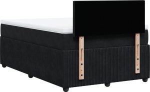 vidaXL vidaXL Łóżko kontynentalne z materacem, czarne, 120x190 cm, aksamit 7