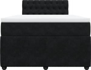 vidaXL vidaXL Łóżko kontynentalne z materacem, czarne, 120x190 cm, aksamit 6