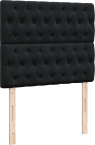 vidaXL Łóżko kontynentalne z materacem, czarne, 120x190 cm, aksamit 7