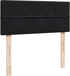 vidaXL Łóżko kontynentalne z materacem, czarne, 120x190 cm, aksamit 5
