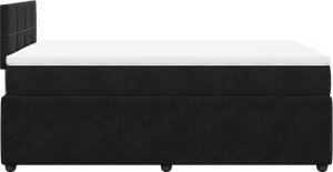 vidaXL Łóżko kontynentalne z materacem, czarne, 120x190 cm, aksamit 9
