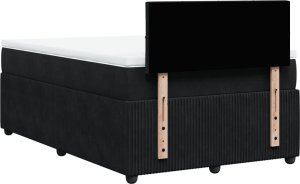vidaXL Łóżko kontynentalne z materacem, czarne, 120x190 cm, aksamit 10