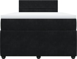 vidaXL vidaXL Łóżko kontynentalne z materacem, czarne, 120x190 cm, aksamit 6