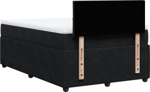 vidaXL vidaXL Łóżko kontynentalne z materacem, czarne, 120x190 cm, aksamit 8