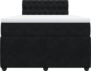 vidaXL Łóżko kontynentalne z materacem, czarne, 120x190 cm, aksamit 4