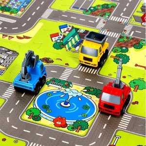 Springos MD02 MATA DZIECIĘCA PUZZLE CARS 9 ELEMENTÓW 90x90CM NILS FUN 5