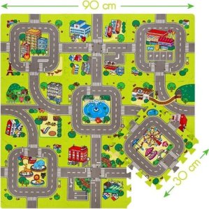 Springos MD02 MATA DZIECIĘCA PUZZLE CARS 9 ELEMENTÓW 90x90CM NILS FUN 6