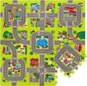 Springos MD02 MATA DZIECIĘCA PUZZLE CARS 9 ELEMENTÓW 90x90CM NILS FUN 9
