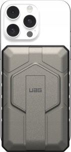 Powerbank Baseus UAG Rugged 10K - powerbank 10000 mAh z podstawką, ładowanie bezprzewodowe 10W, kompatybilny z MagSafe, kabel w zestawie (black/titanium) 10