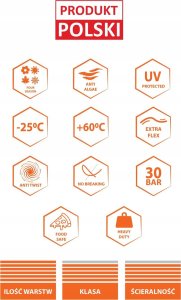 Powermat Wąż ogrodowy do wody 1/2'' 30m 6 warstwowy 30 bar Powermat GARDEN PRO+ 1/2" 30m 5