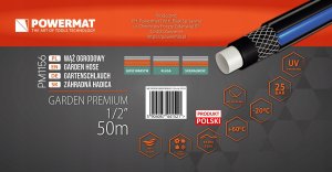 Powermat Wąż ogrodowy do wody 1/2'' 50m 4 warstwowy 25 bar Powermat GARDEN PREMIUM 1/2" 50m 2