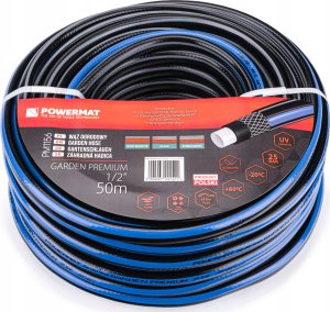 Powermat Wąż ogrodowy do wody 1/2'' 50m 4 warstwowy 25 bar Powermat GARDEN PREMIUM 1/2" 50m 6